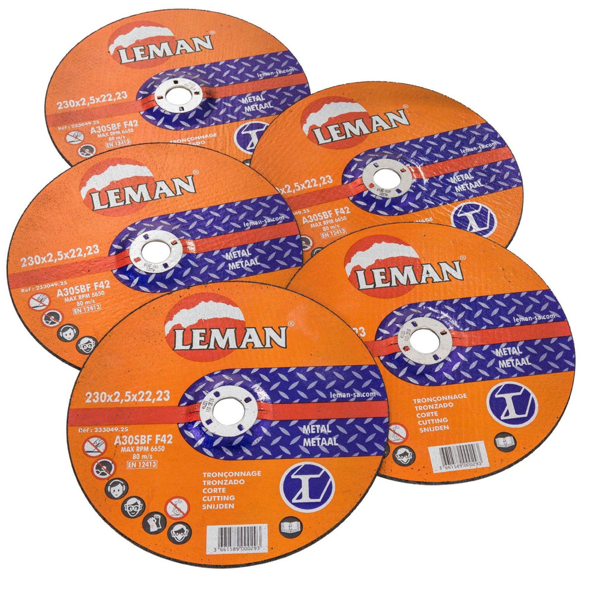 Leman Disque tronçonner fer Ø 230 mm 5 pièces