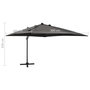 Voir la diapositive 6 : VIDAXL Parasol de jardin en porte-a-faux avec mat et lumieres LED