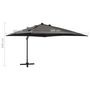 Voir la diapositive 6 : VIDAXL Parasol de jardin en porte-a-faux avec mat et lumieres LED