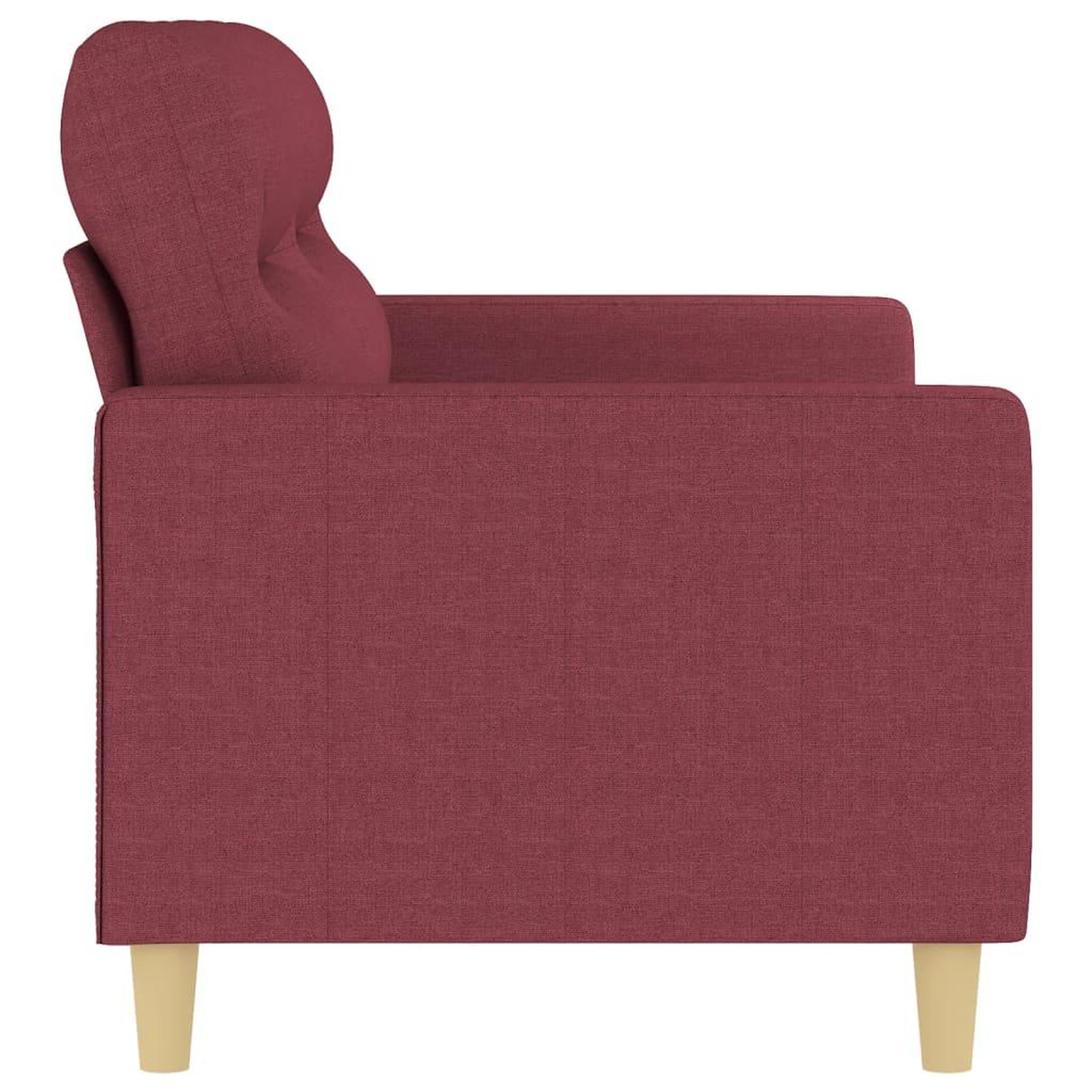 Voir la diapositive 4 : VIDAXL Canape a 2 places Rouge bordeaux 140 cm Tissu