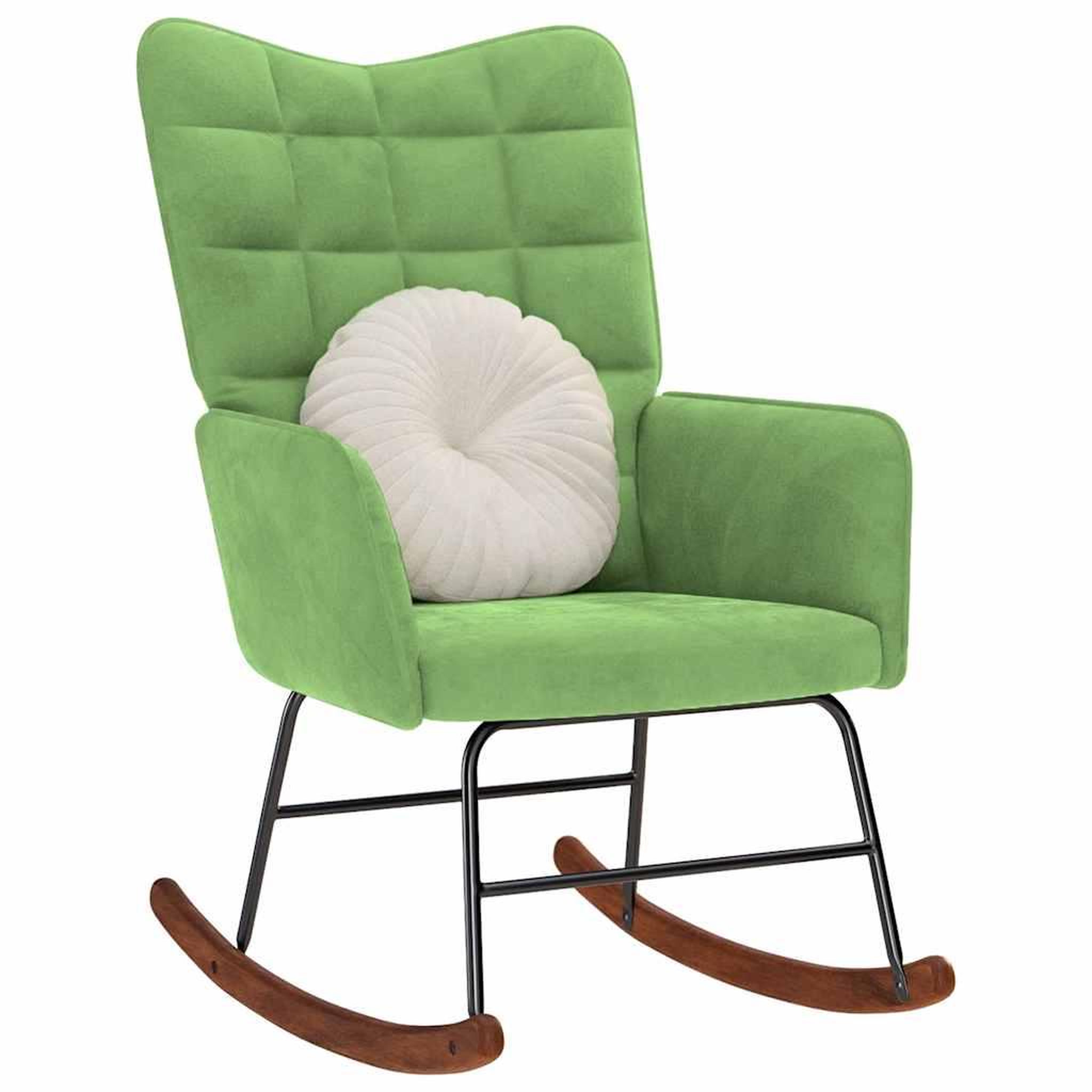 VIDAXL Chaise a bascule Vert clair Velours