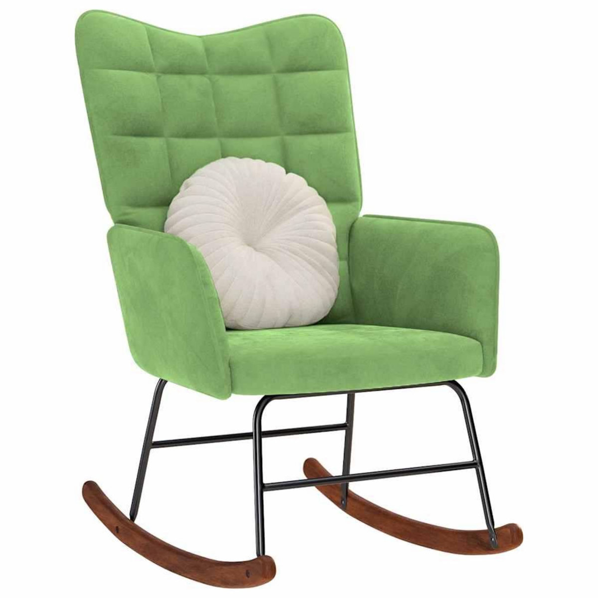 VIDAXL Chaise a bascule Vert clair Velours