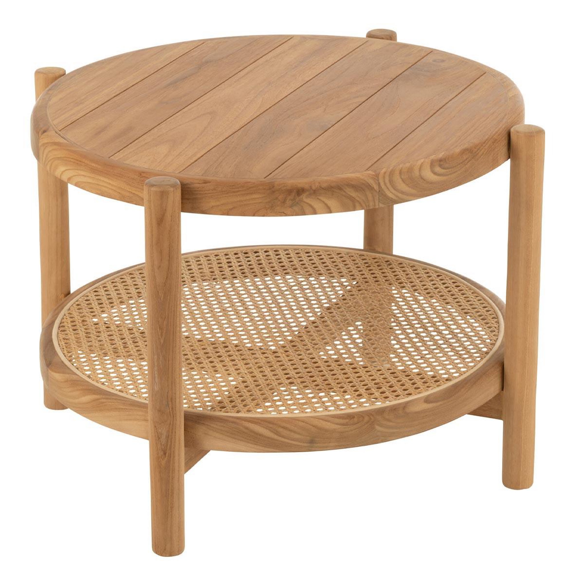 J-LINE Table basse en teck  luann  68cm naturel
