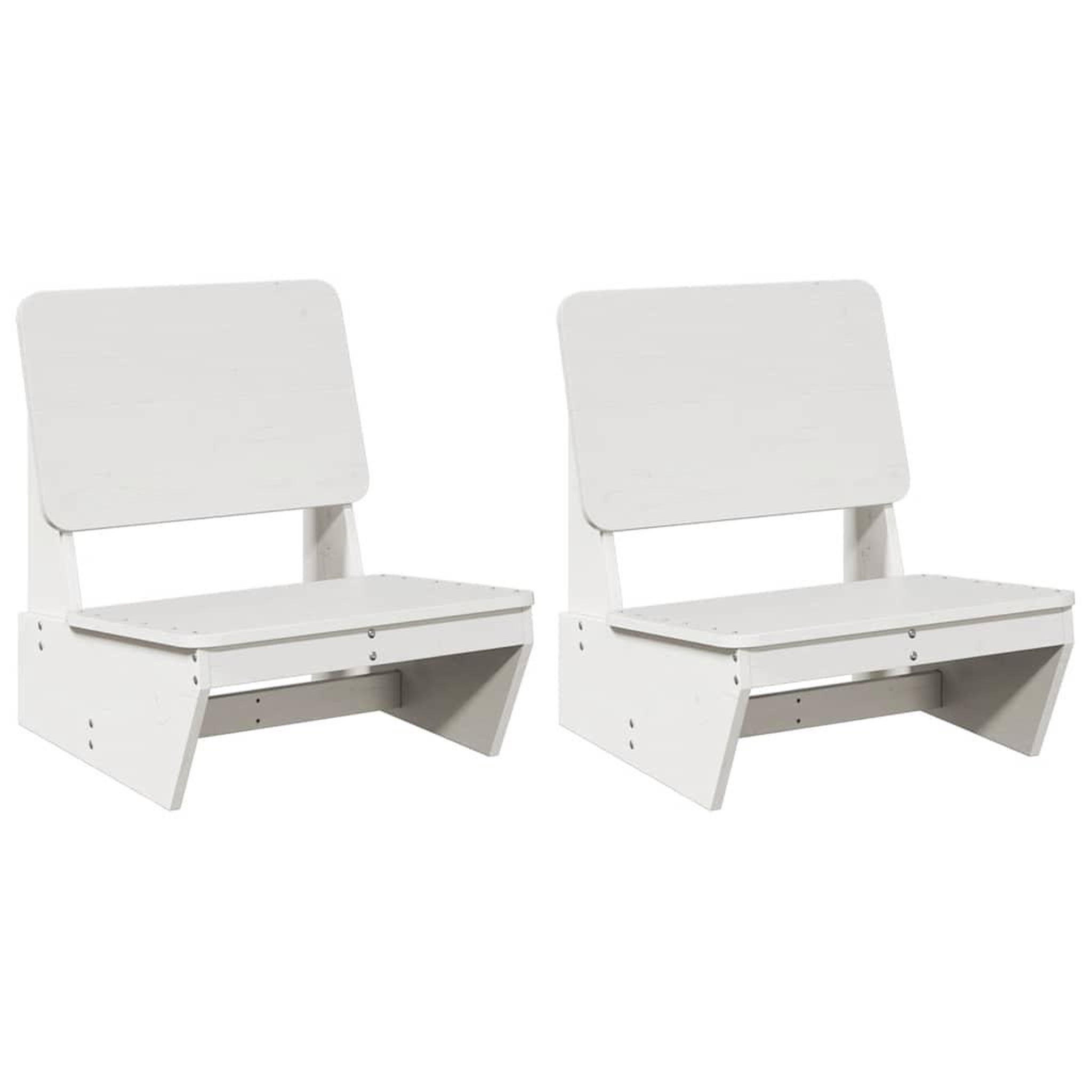 Voir la diapositive 2 : VIDAXL Chaises de jardin lot de 2 blanc 60x64x70,5 cm bois massif pin
