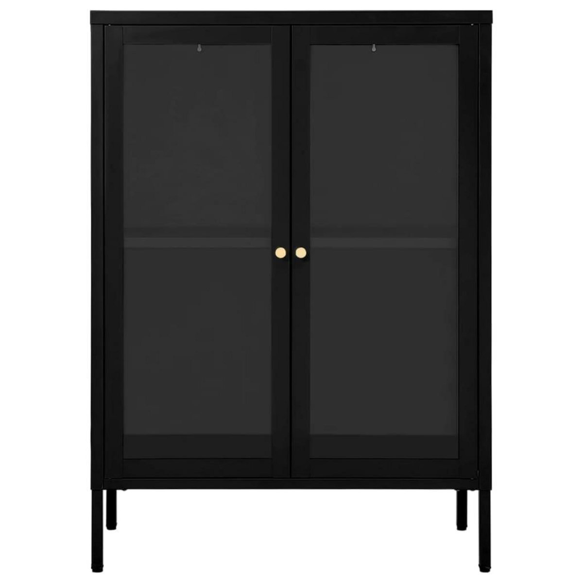 VIDAXL Buffet Noir 75x35x105 cm Acier et verre