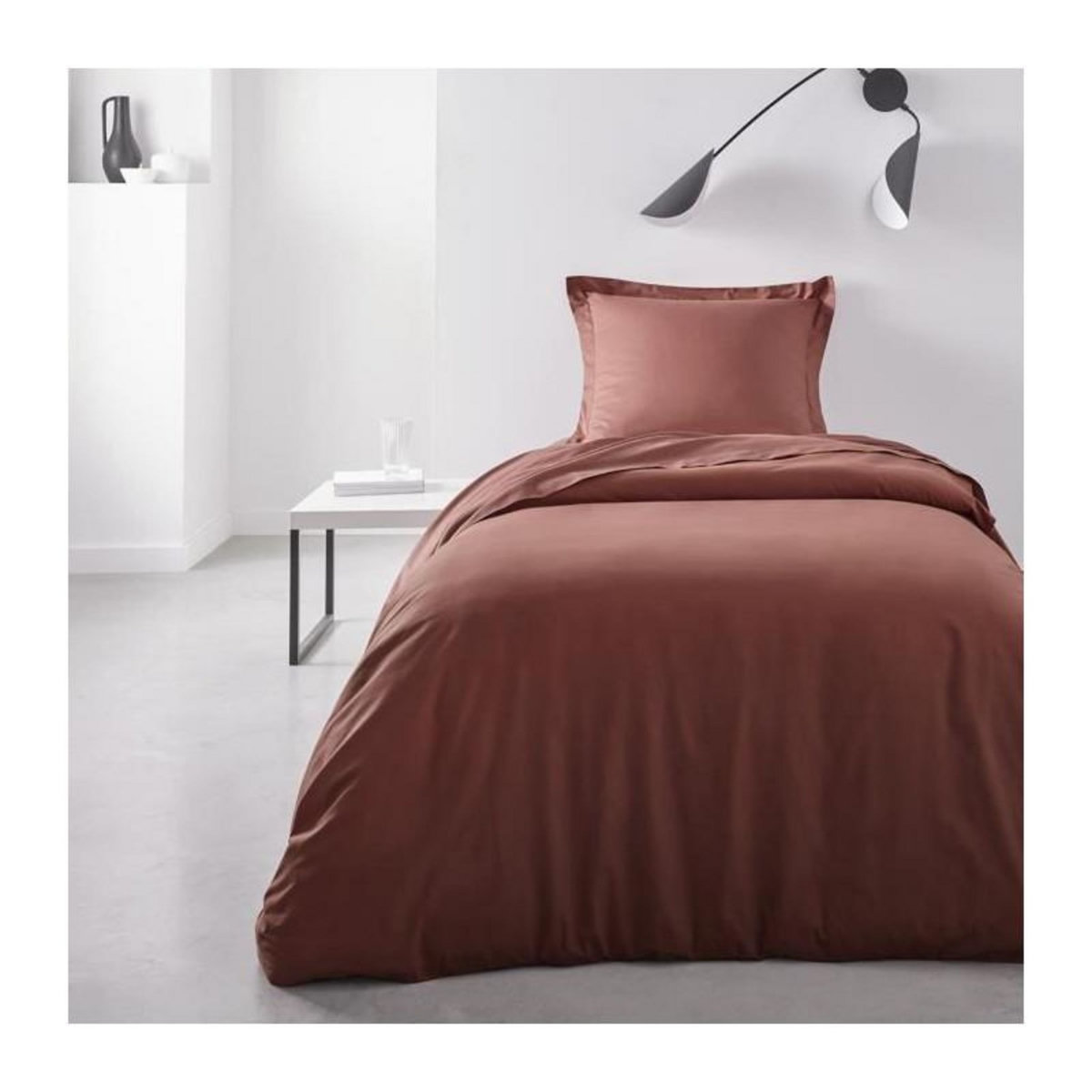 Today Housse de couette TODAY Essential - 140 x 200 cm - 1 personne - 100% Coton uni - Terracotta