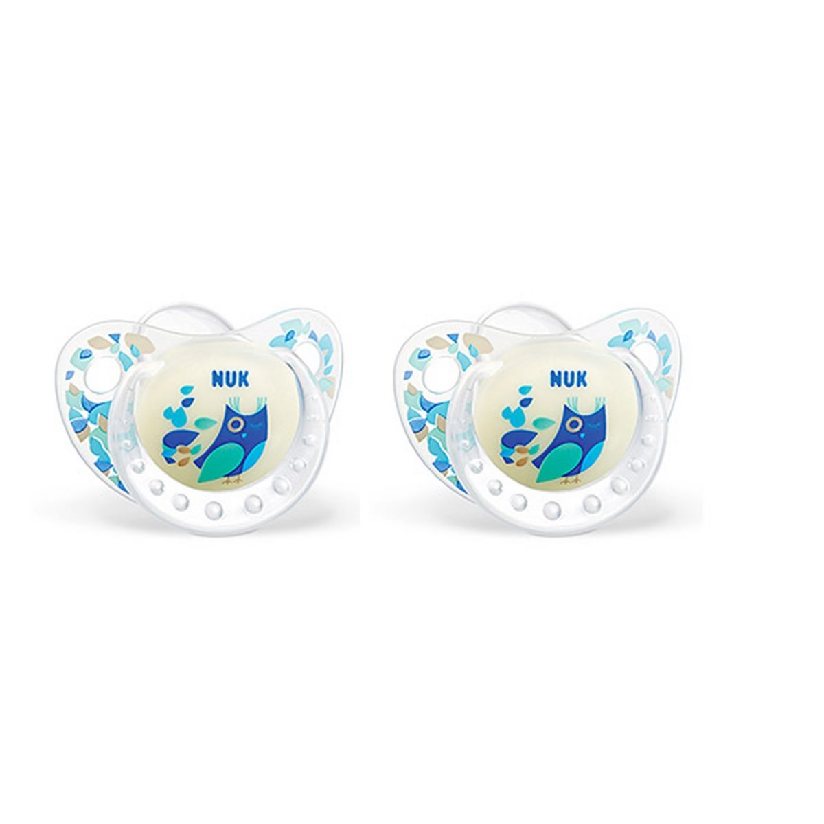 NUK Lot de 2 sucettes bébé phosphorescente 6 - 18 mois