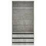 Voir la diapositive 3 : VIDAXL Garde-robe Gris beton 100x50x200 cm Bois d'ingenierie