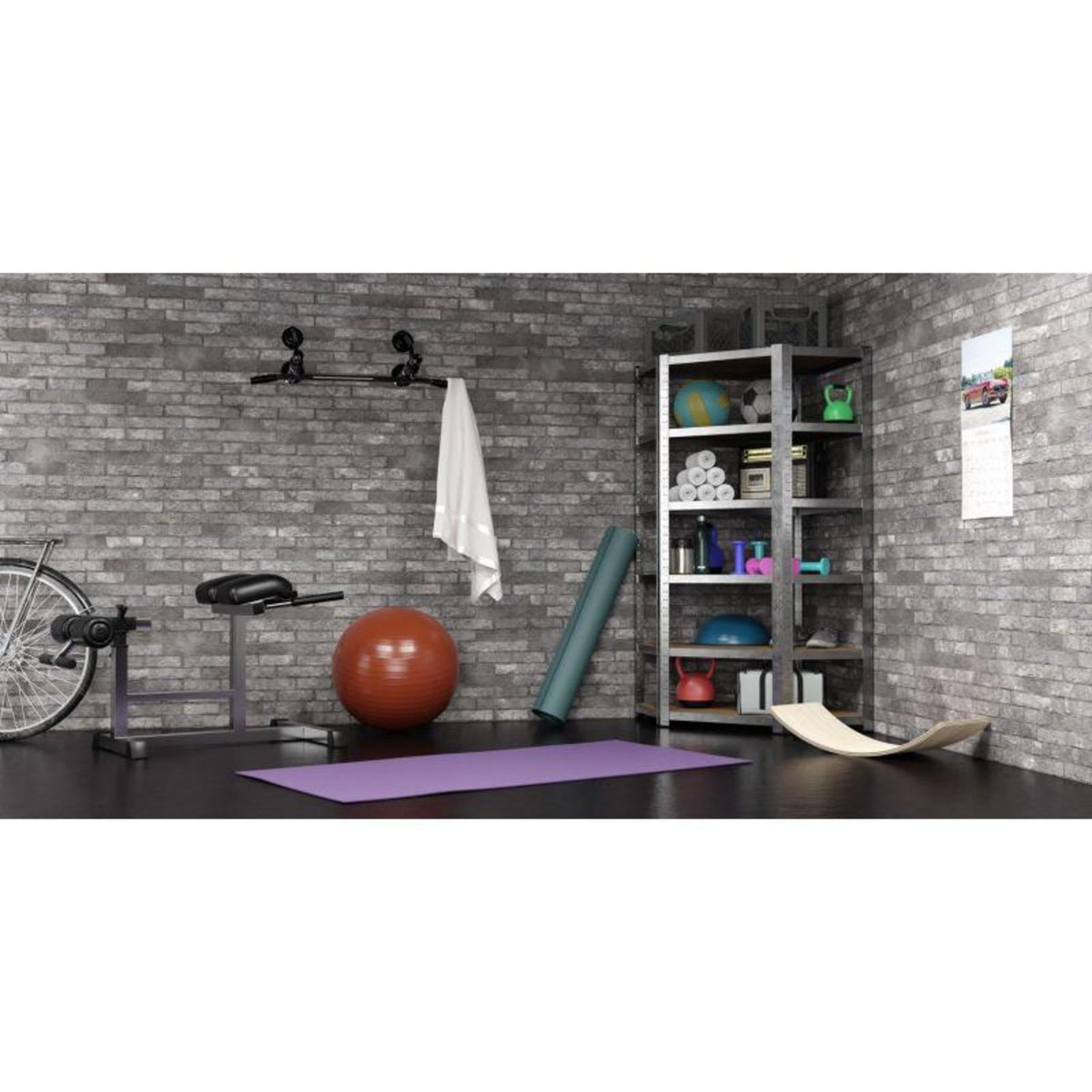 EUROSPEN Étagère d'angle polyvalente en métal - Charge lourde Max 750kg - 180 x 90 x 45 cm - Gris