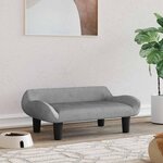 VIDAXL Lit pour chien gris clair 70x40x24 cm velours