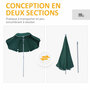 Voir la diapositive 5 : OUTSUNNY Parasol inclinable octogonal de jardin Ø 2 m métal polyester vert