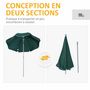 Voir la diapositive 5 : OUTSUNNY Parasol inclinable octogonal de jardin Ø 2 m métal polyester vert
