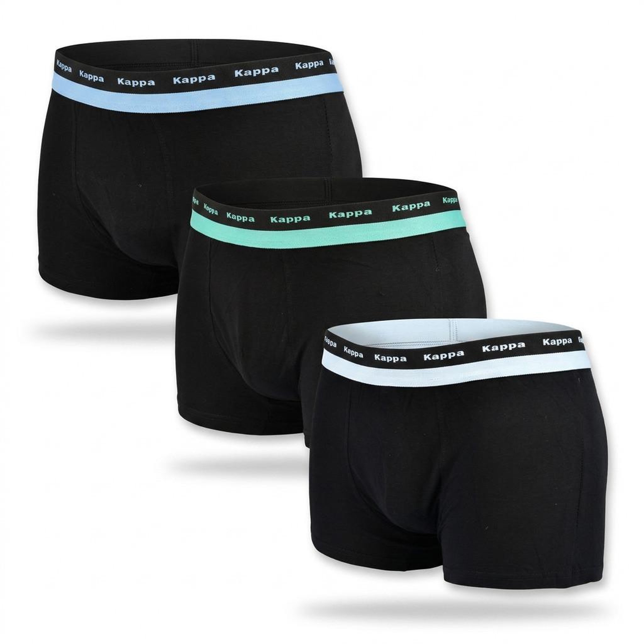 KAPPA KAPPA Boxers Homme Lot de 3, Coton, Ceinture Élastique Siglée Kappa. Coloris disponibles : Noir