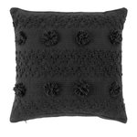 Paris Prix Coussin Déco à Pompons  Alenia  40x40cm Anthracite