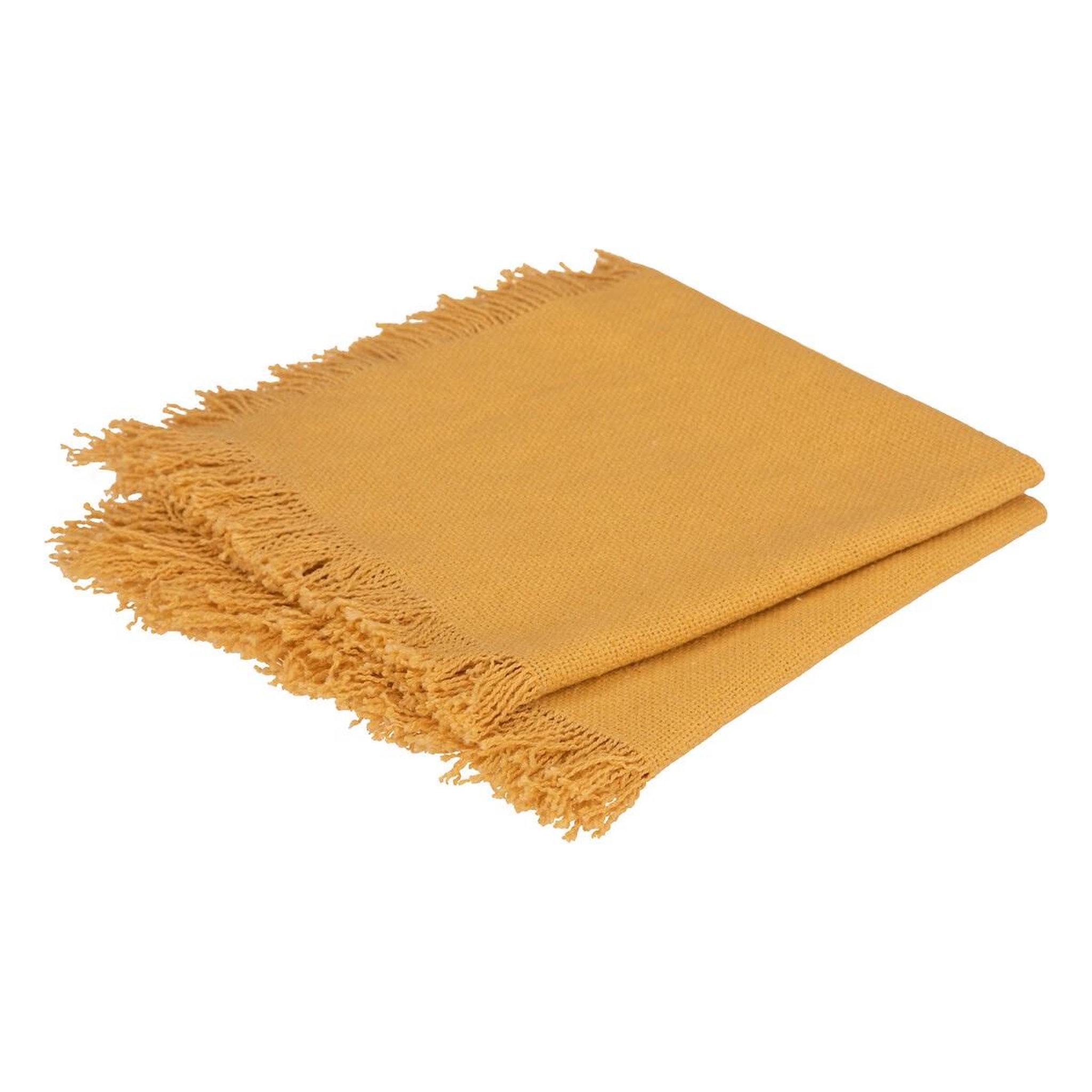 Voir la diapositive 1 : Eden 2 serviettes de tables a franges en coton