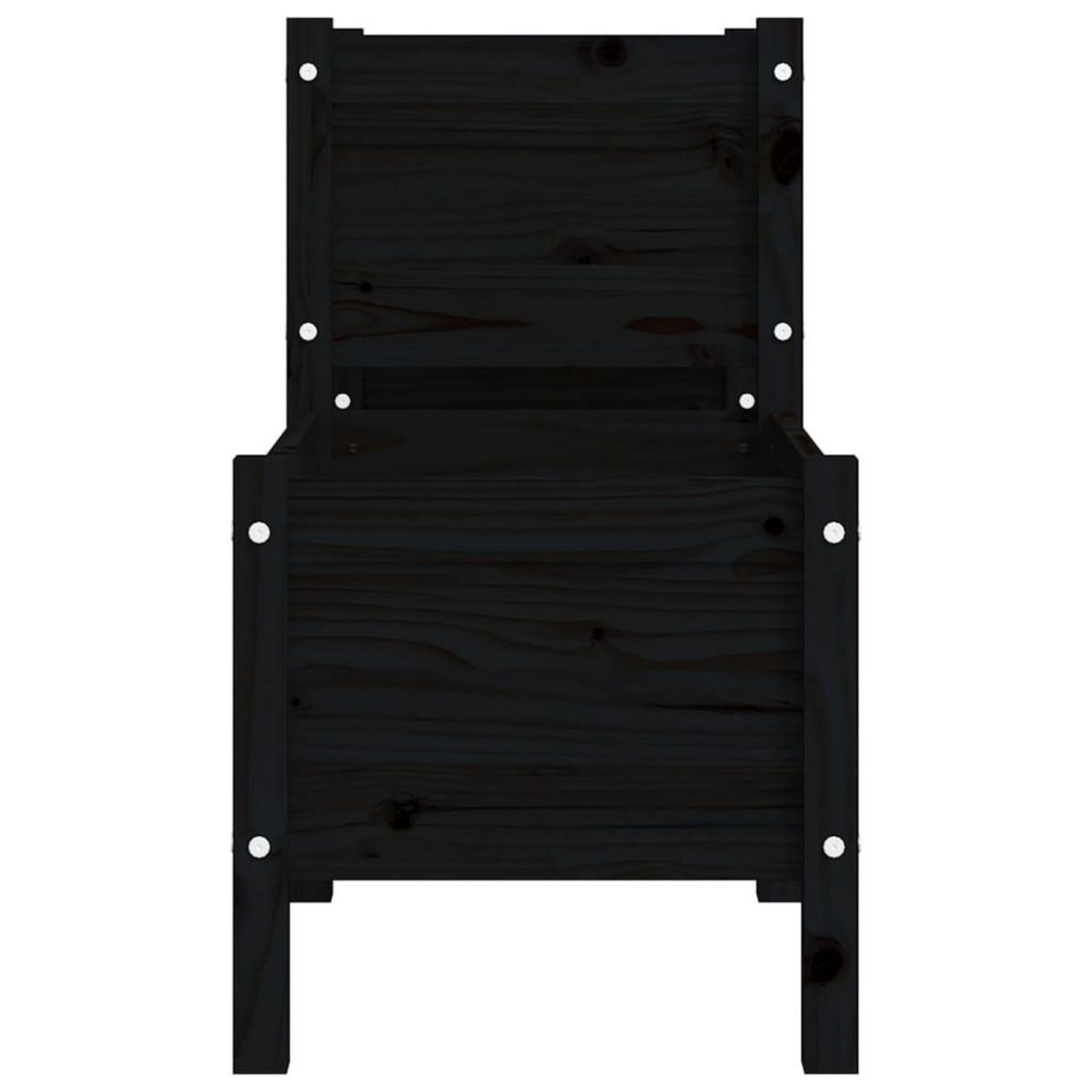 VIDAXL Jardiniere Noir 178,5x44x75 cm Bois massif de pin