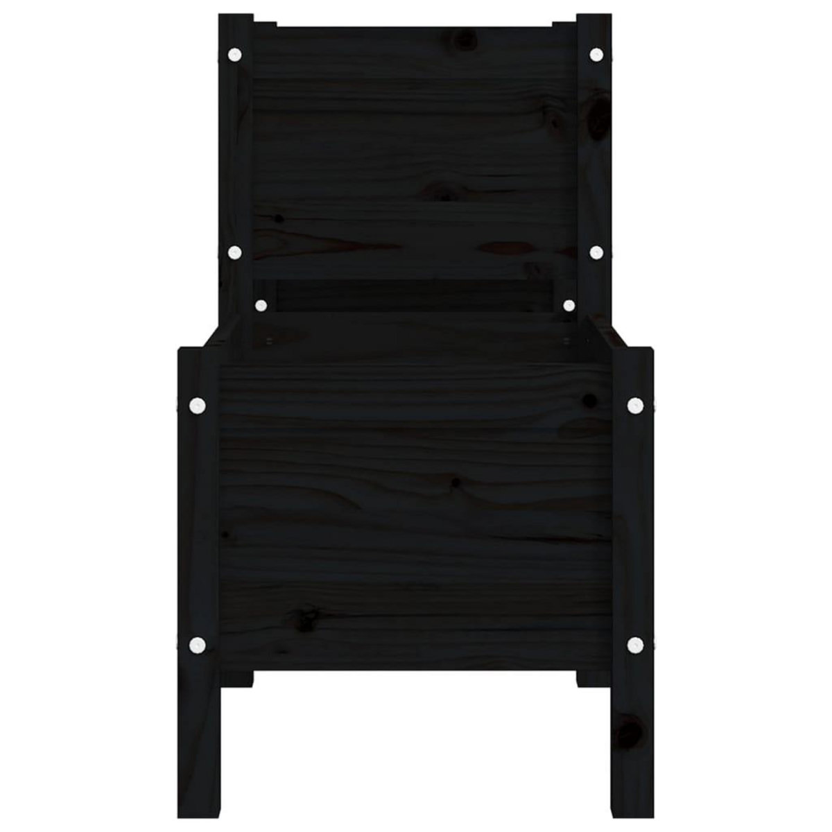 VIDAXL Jardiniere Noir 178,5x44x75 cm Bois massif de pin