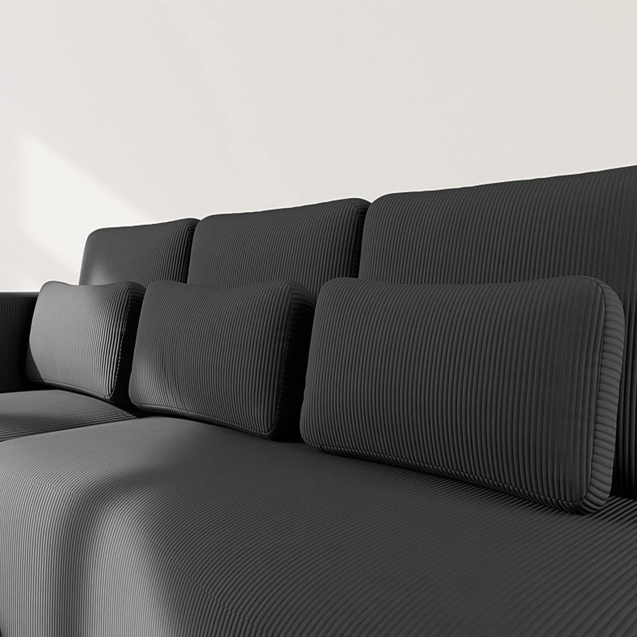 Voir la diapositive 4 : BEST MOBILIER Mahina - canapé d'angle gauche 4 places convertible avec coffre en velours côtelé
