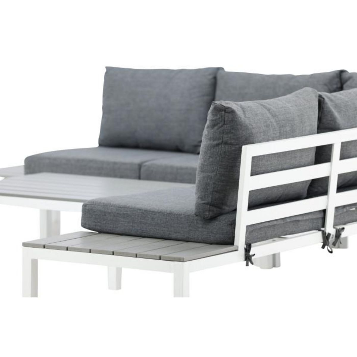 Paris Prix Salon d'Angle de Jardin  Odense  167cm Blanc & Gris