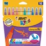 BIC Etui de 10 feutres de coloriage lavables pointe pinceau Kids Visaquarelle