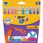 BIC Etui de 10 feutres de coloriage lavables pointe pinceau Kids Visaquarelle