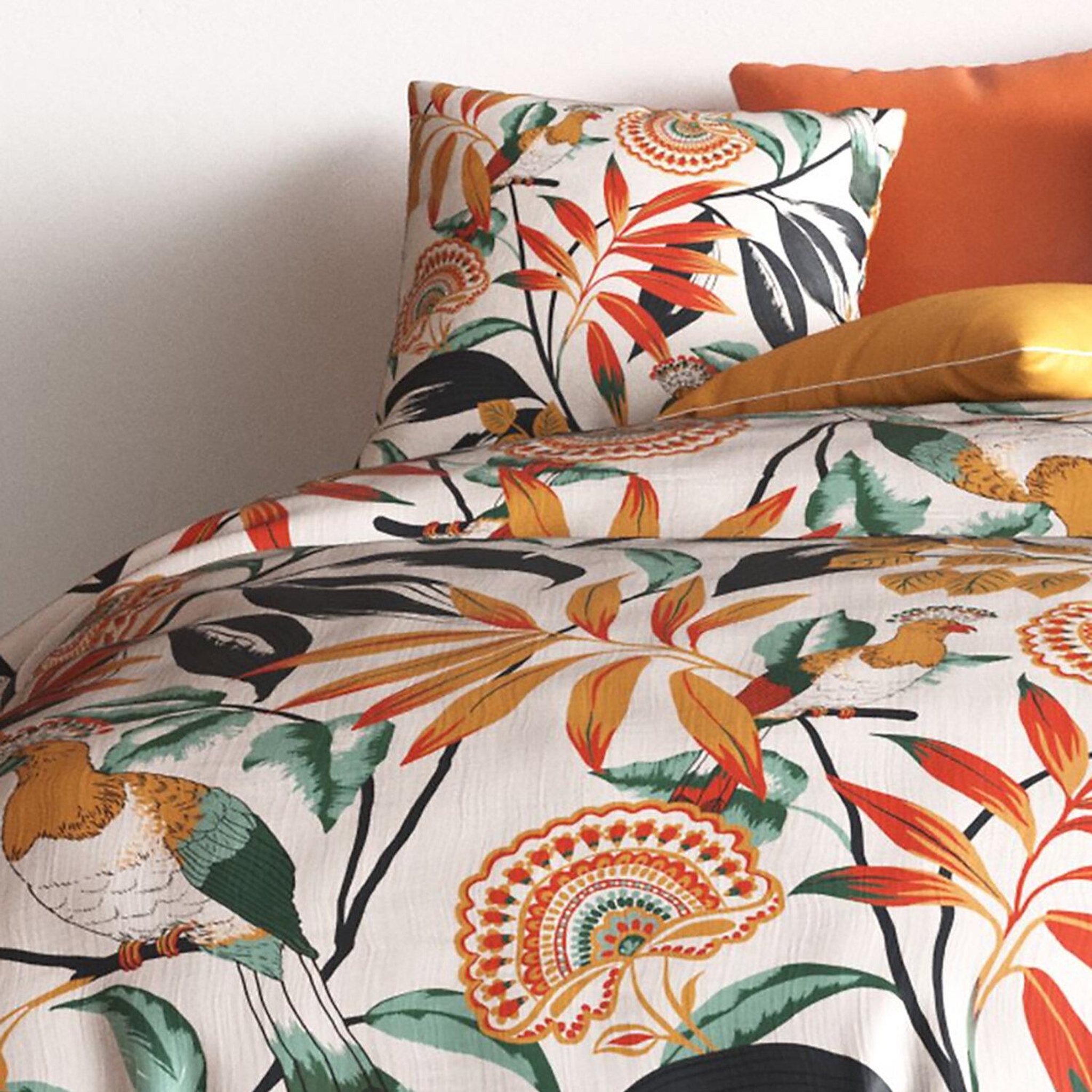 Voir la diapositive 5 : ATELIER DU COTON Parure housse de couette 100% coton 57fils ninon