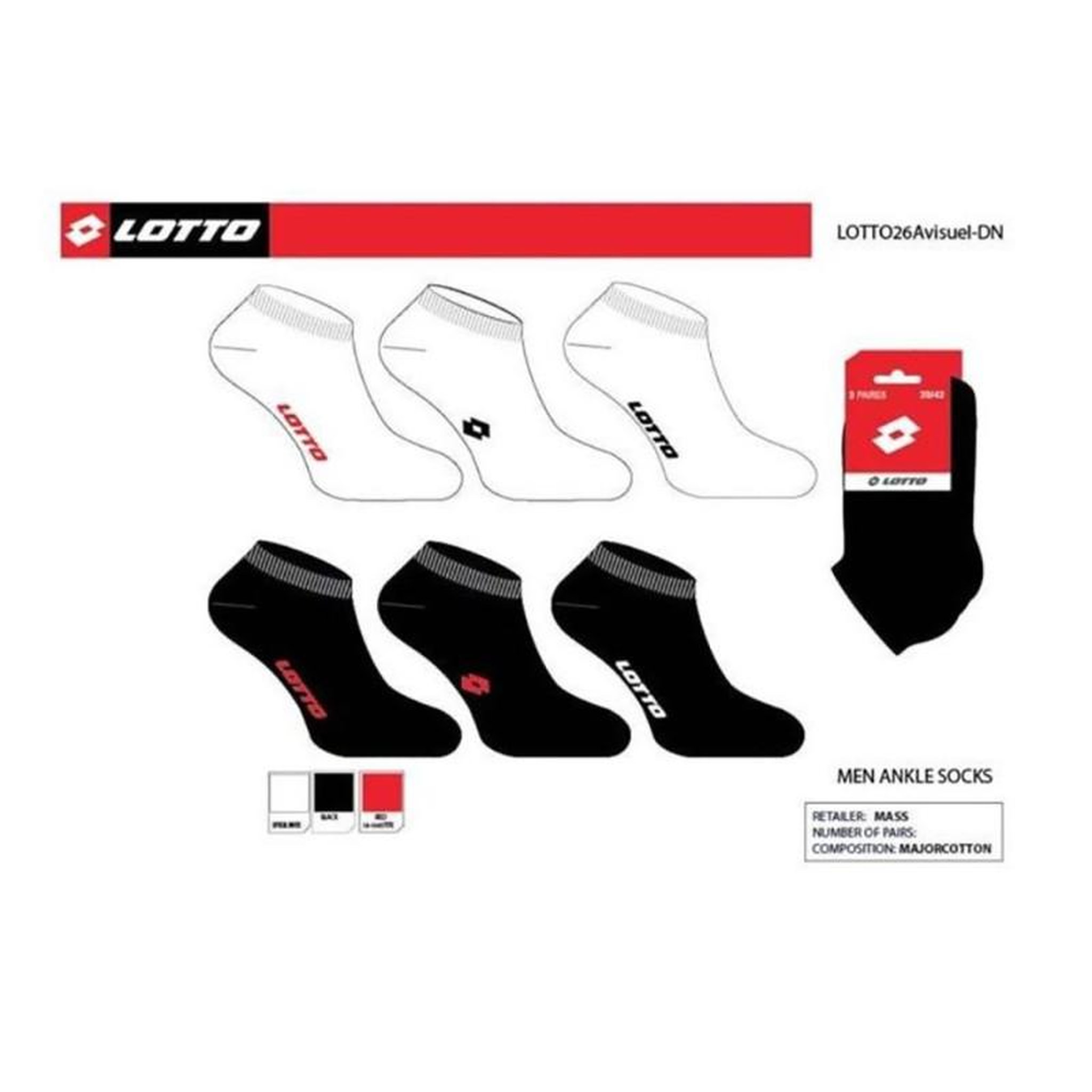 Voir la diapositive 4 : LOTTO Chaussettes Homme LOTTO