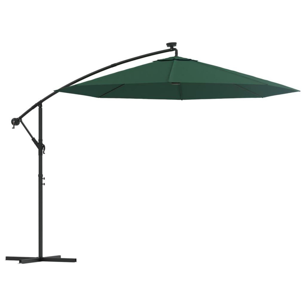 VIDAXL Parasol avec eclairage LED 300 cm Poteau en metal Vert