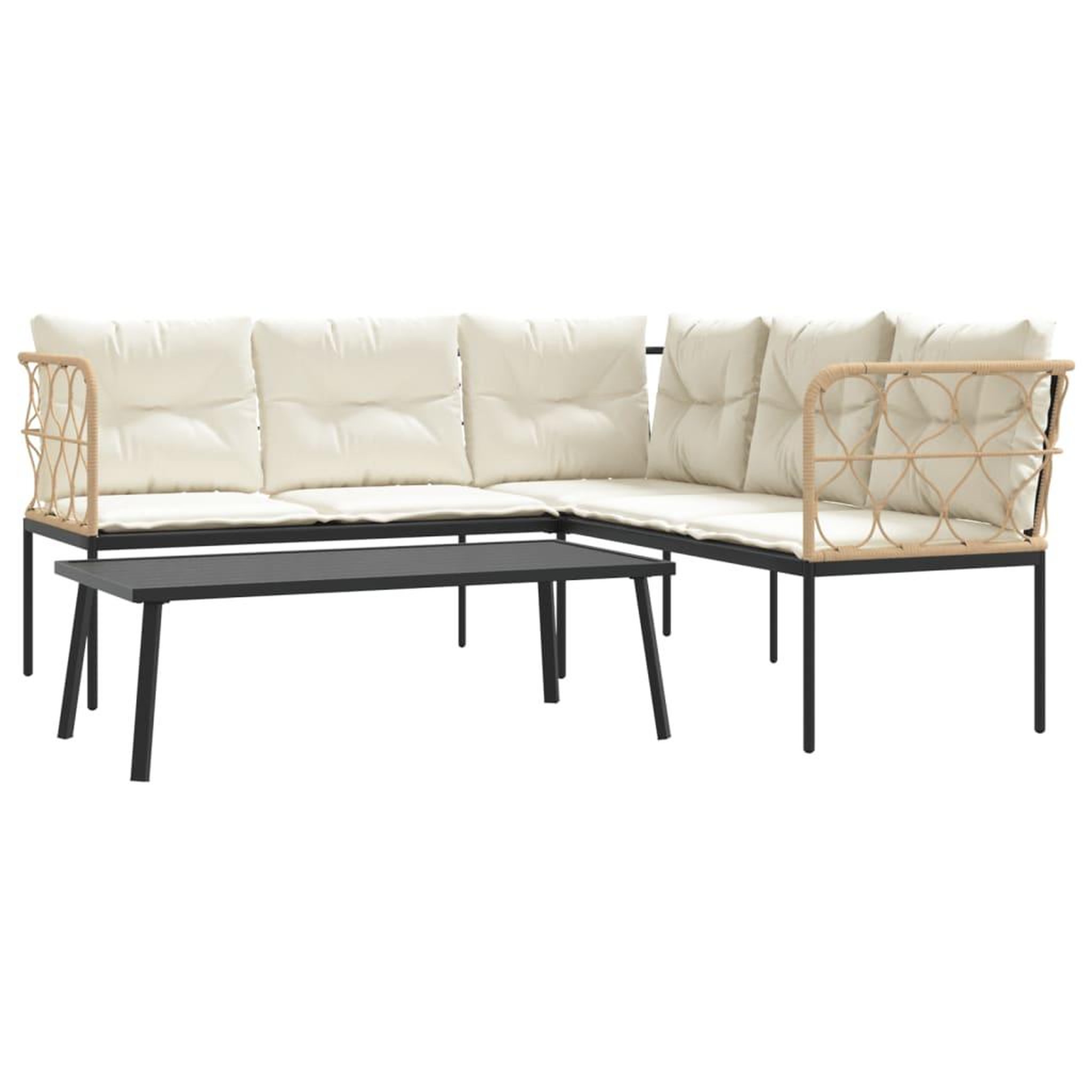 Voir la diapositive 2 : VIDAXL Ensemble de canapes de jardin et coussins noir acier textilene