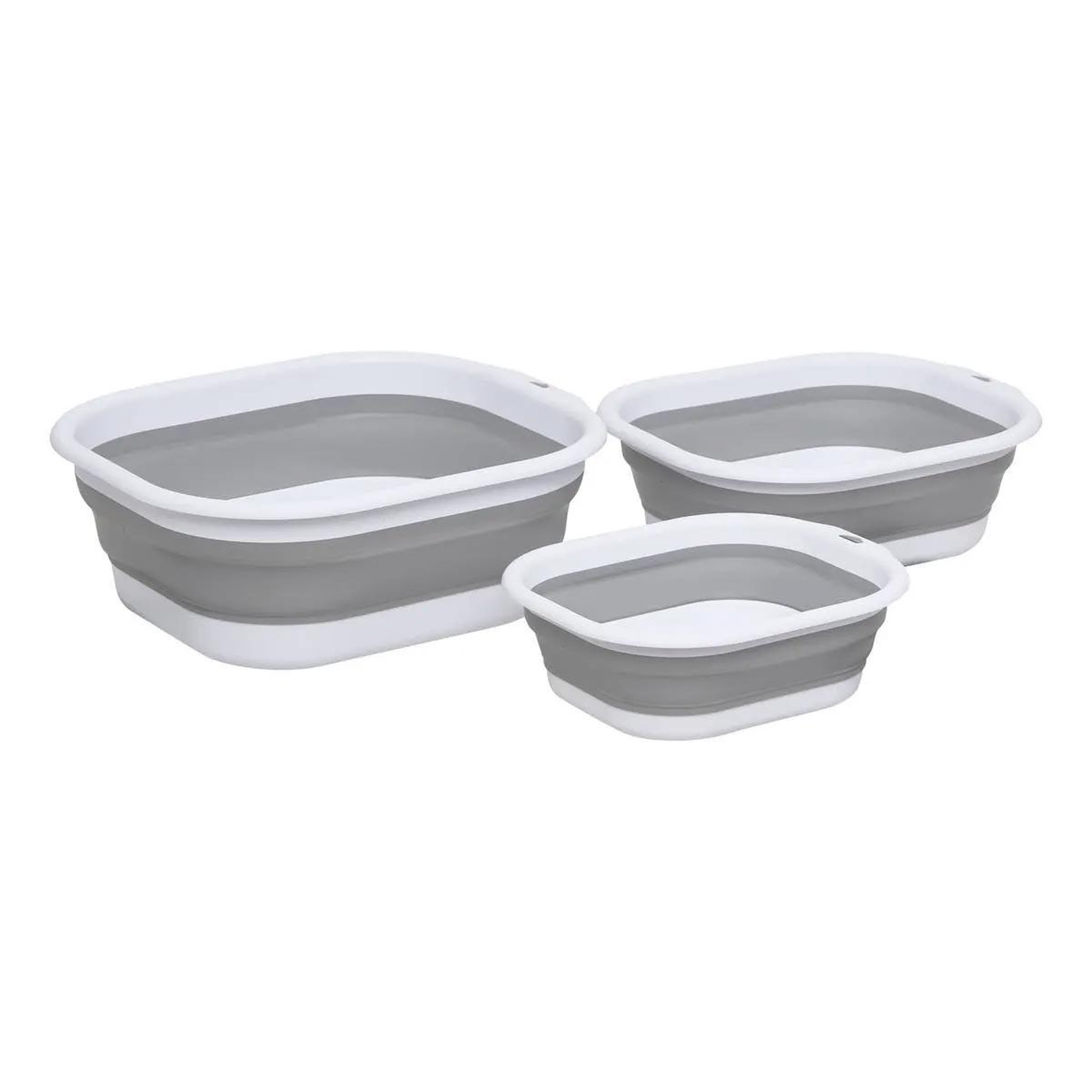 FIVE Lot de 3 bassines rétractables  retract  38cm gris