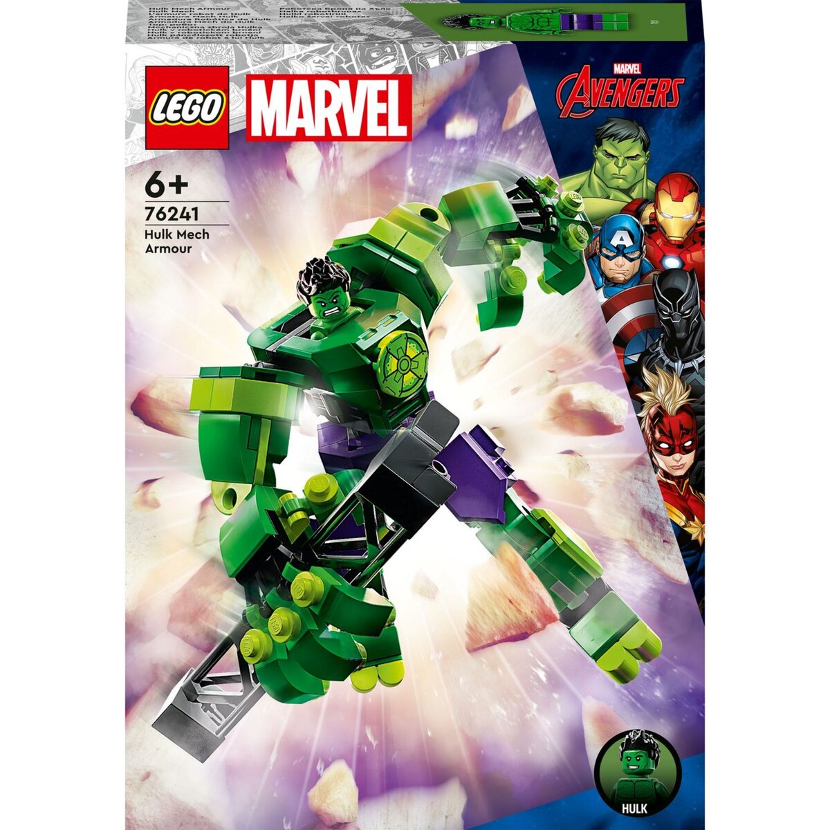 LEGO Marvel 76241 L&rsquo;Armure Robot de Hulk, Figurine Avengers, Jouet de Construction, Super-Héros à Collectionner,