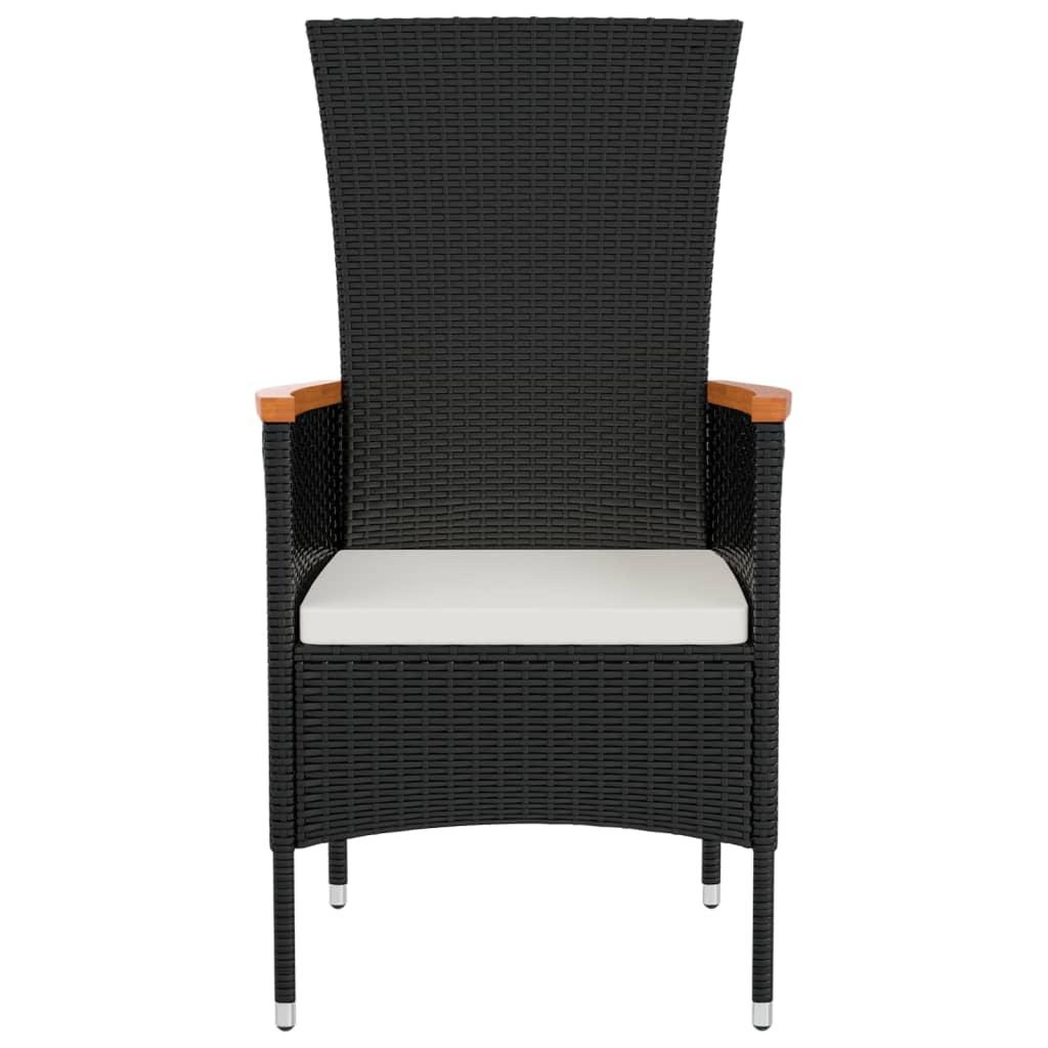 Voir la diapositive 4 : VIDAXL Chaises de jardin lot de 2 avec coussins Resine tressee Noir