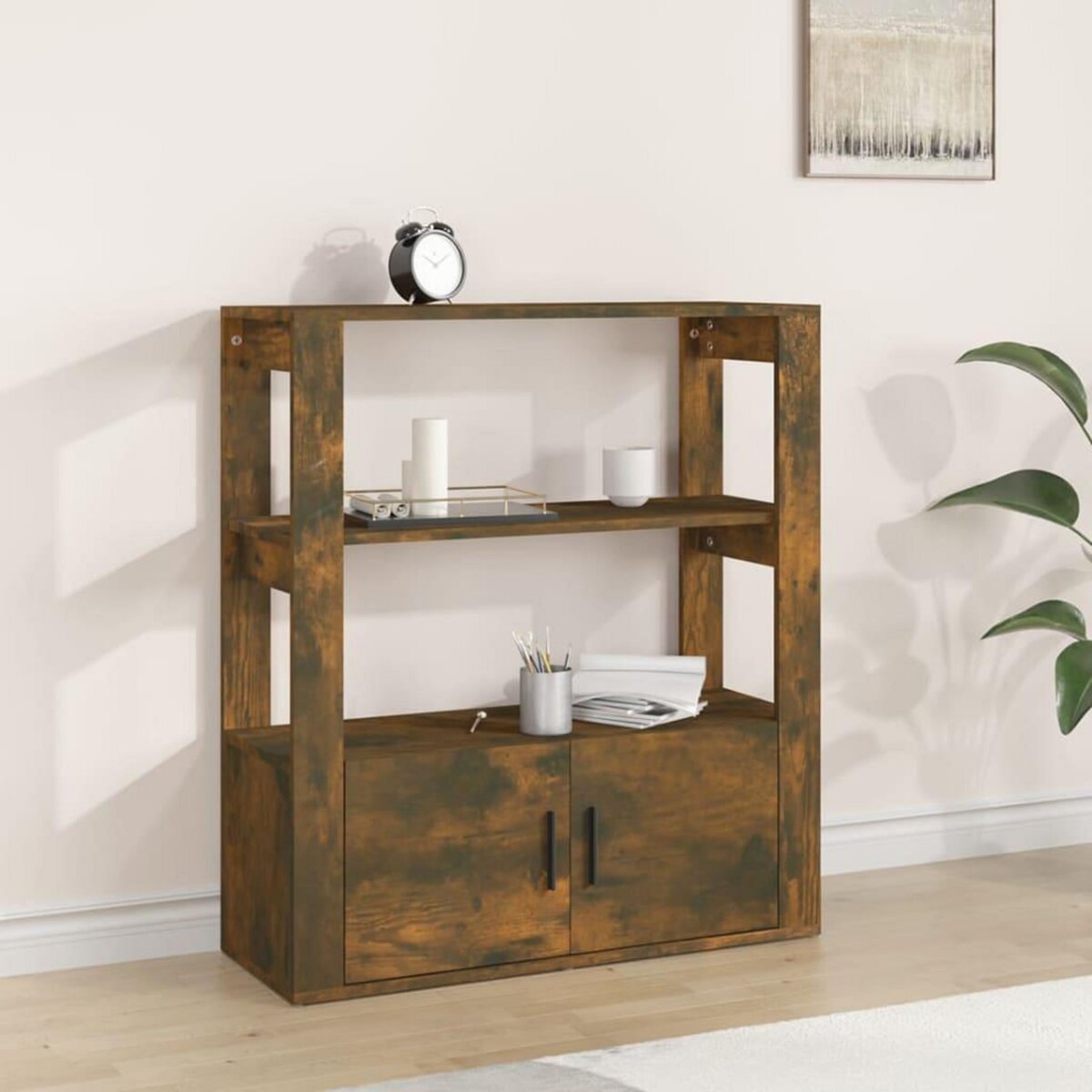 VIDAXL Buffet Chene fume 80x30x90 cm Bois d'ingenierie