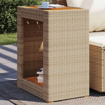 VIDAXL Table d'appoint de jardin dessus en bois beige 60x40x75 cm