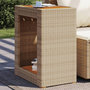 Voir la diapositive 1 : VIDAXL Table d'appoint de jardin dessus en bois beige 60x40x75 cm