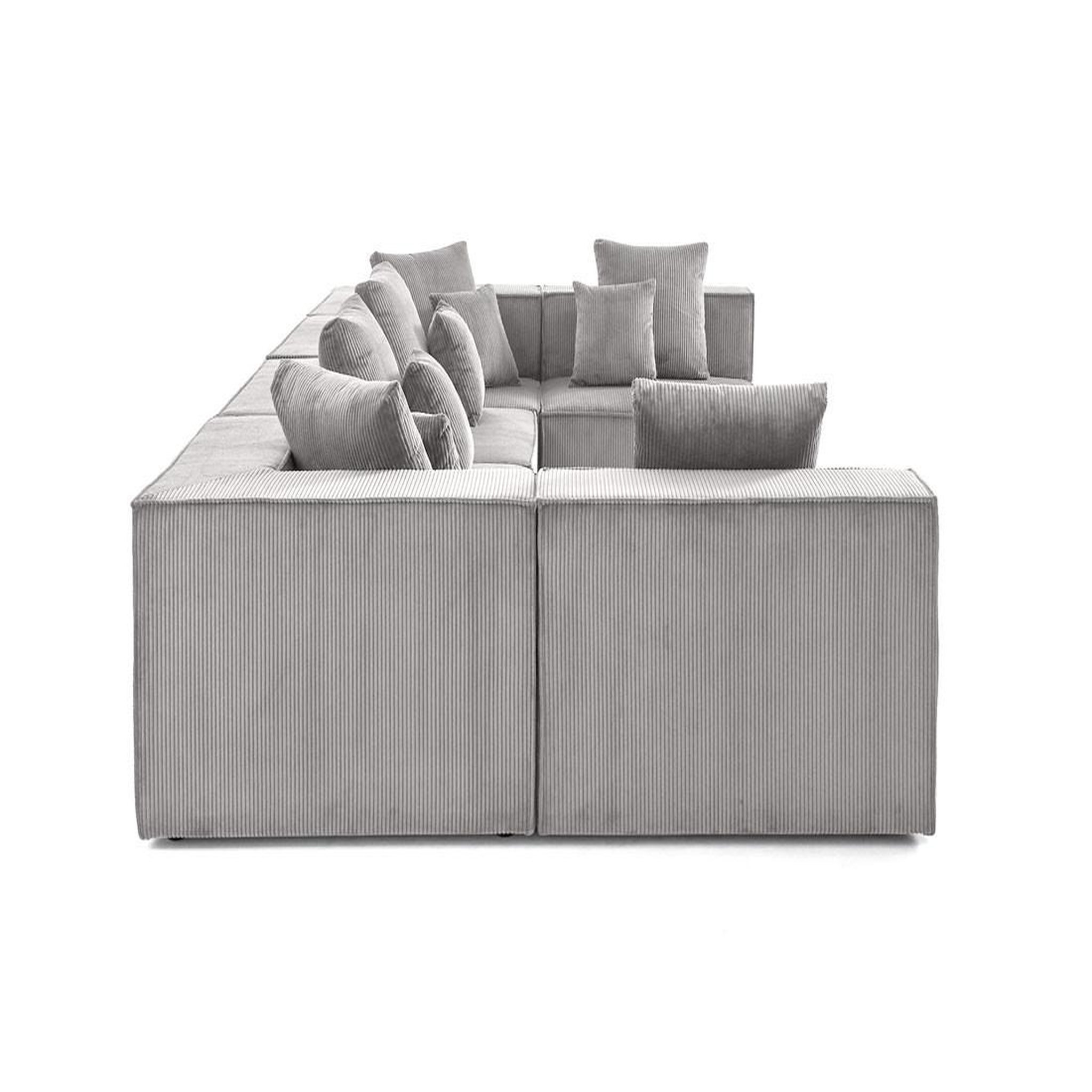 Voir la diapositive 6 : BEST MOBILIER Colombine - canapé modulable panoramique - 7 places - en velours côtelé