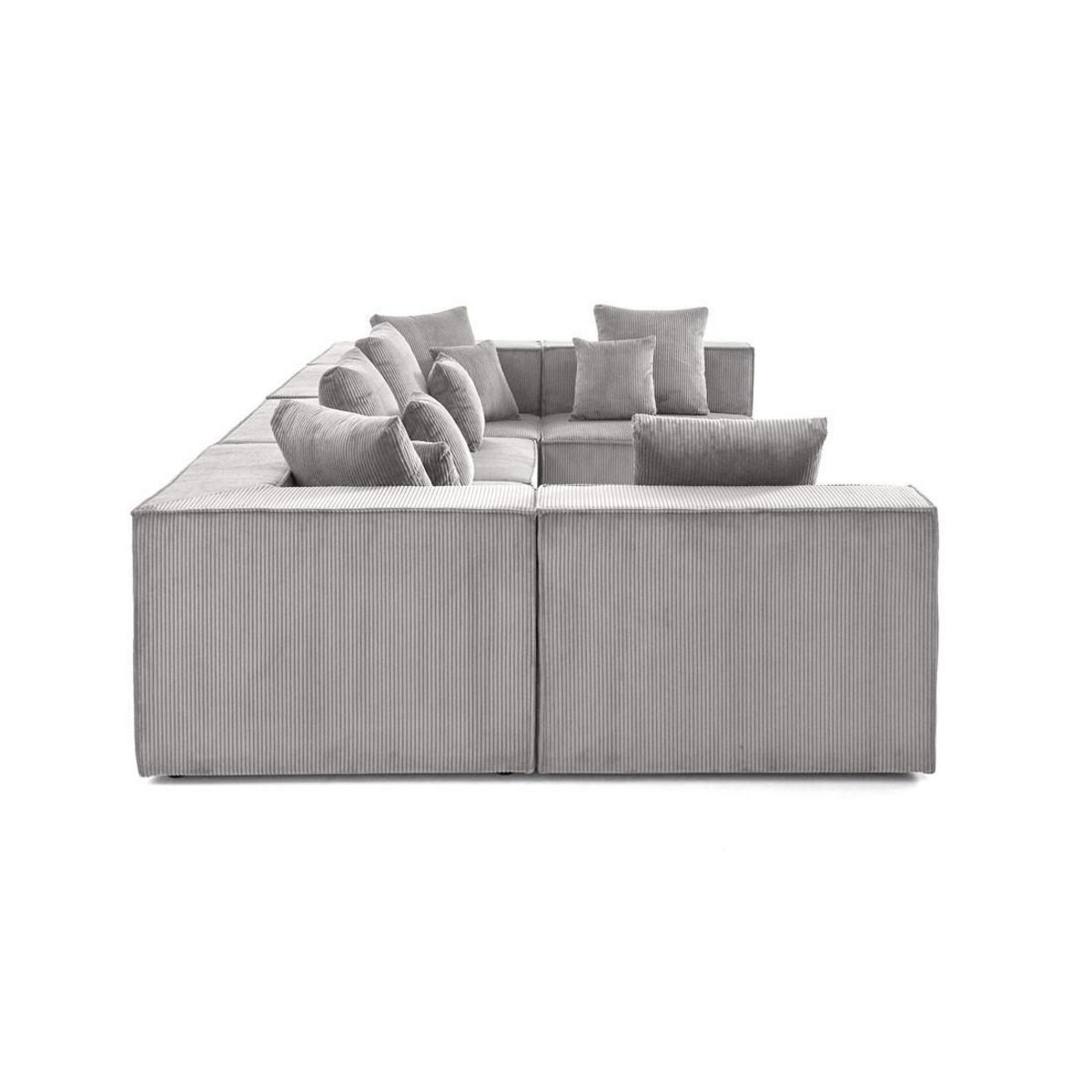 LISA DESIGN Colombine - canapé modulable panoramique - 7 places - en velours côtelé