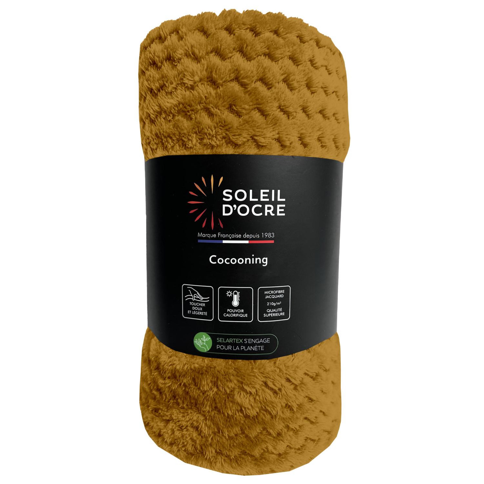Voir la diapositive 1 : SOLEIL D'OCRE Couverture, plaid microfibre cocooning, par soleil d'ocre