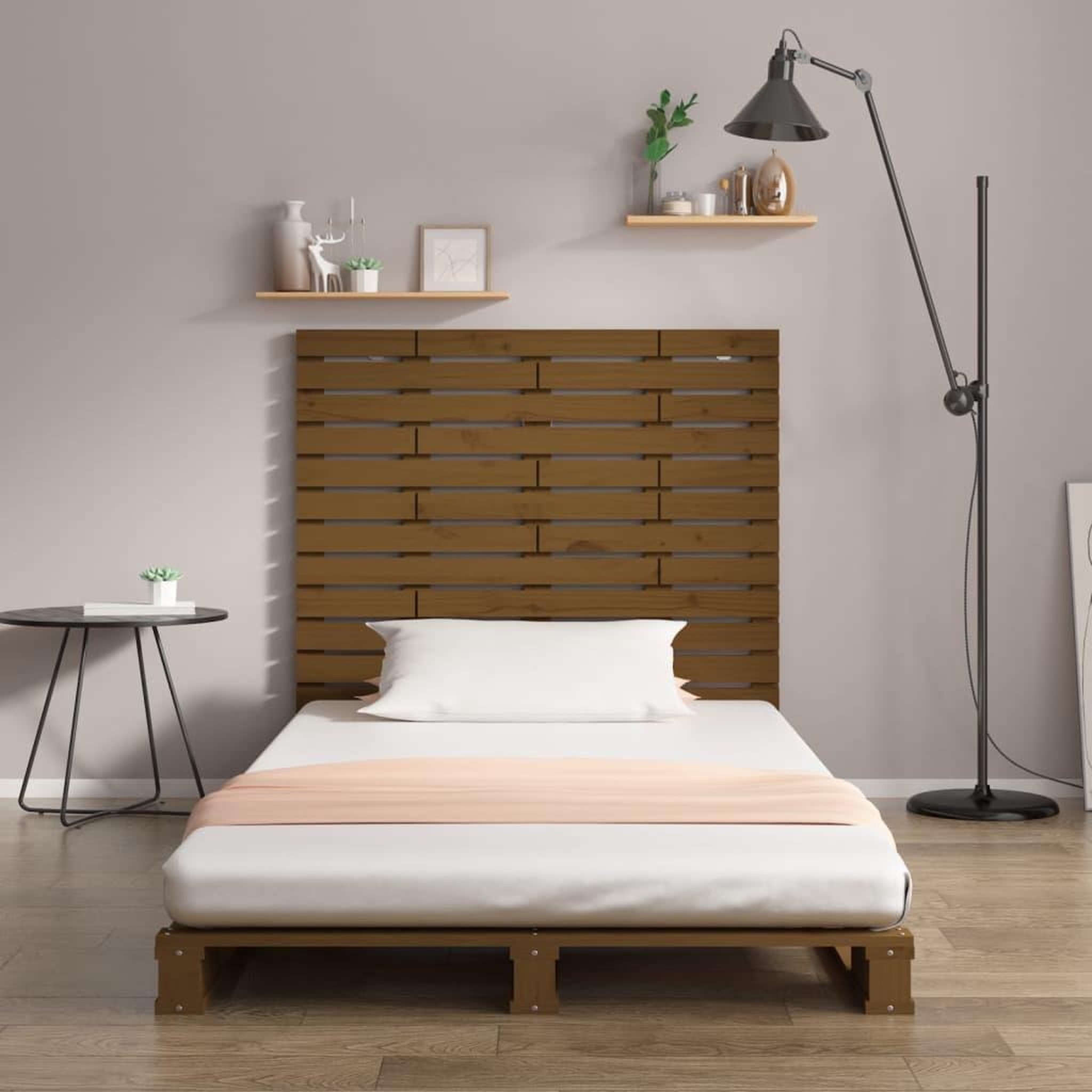 Voir la diapositive 3 : VIDAXL Tete de lit murale Marron miel 81x3x91,5 cm Bois massif de pin
