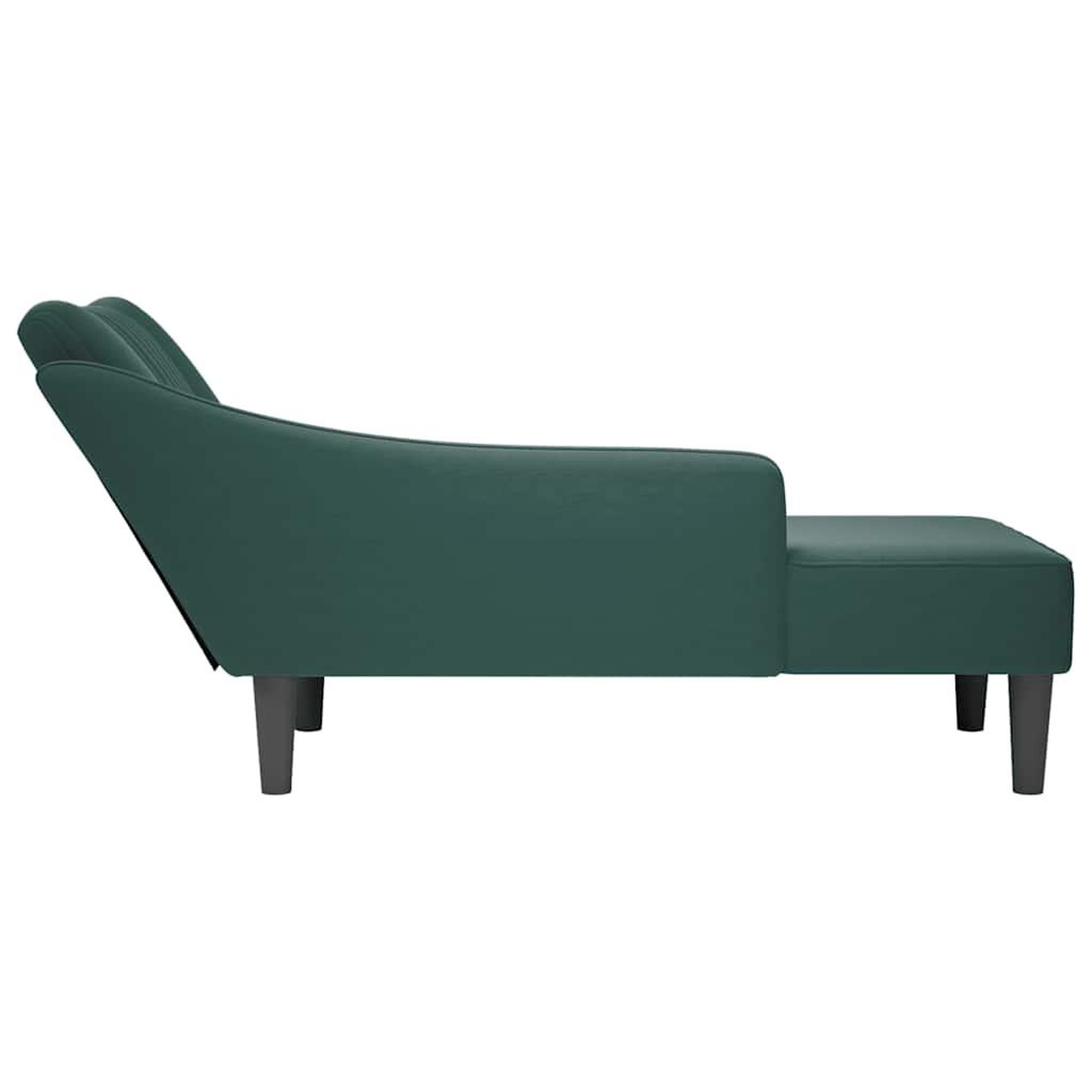 Voir la diapositive 5 : VIDAXL Fauteuil long avec accoudoir droit vert fonce velours