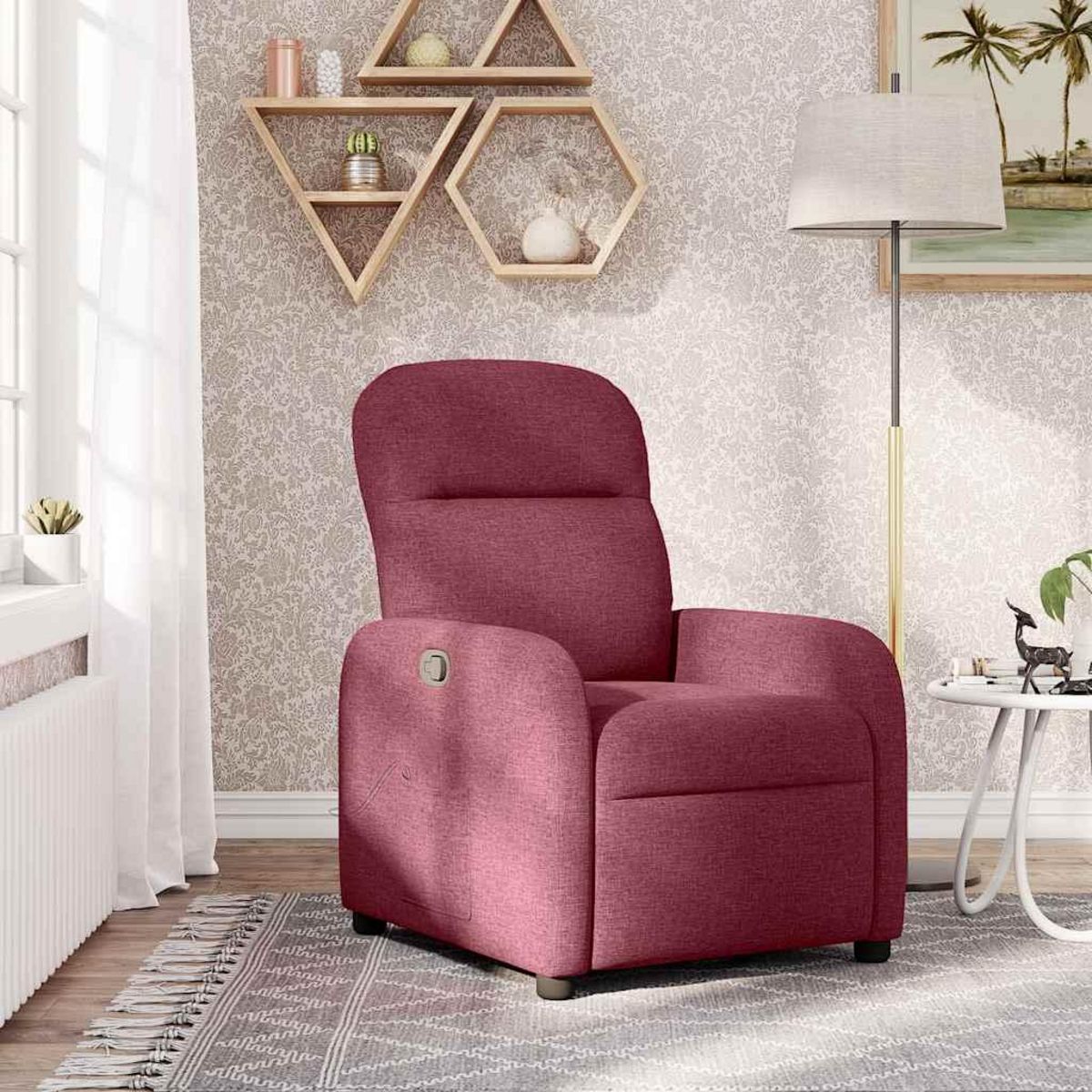 VIDAXL Fauteuil inclinable Rouge bordeaux Tissu