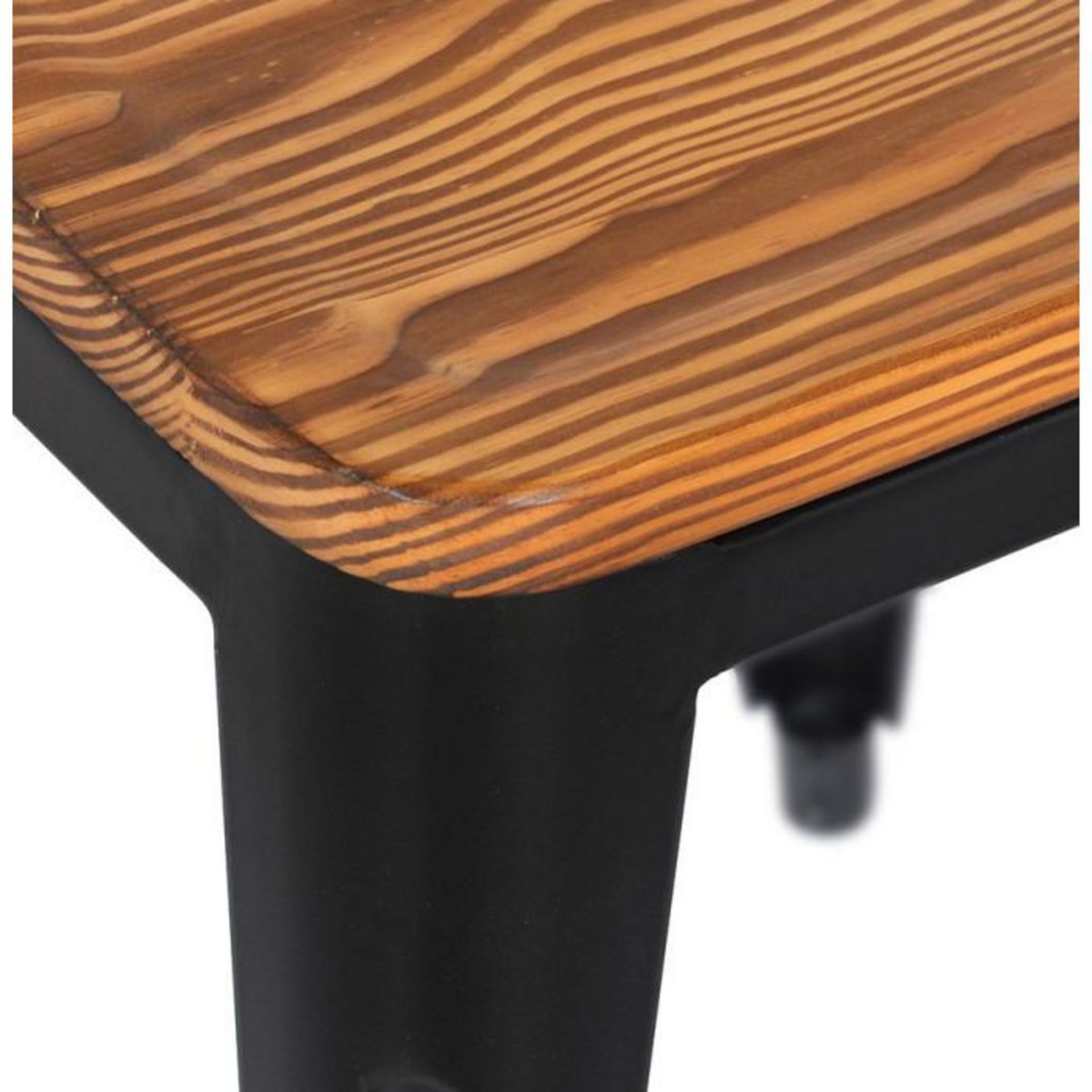 Paris Prix Tabouret Design  Ruso  45cm Noir & Naturel