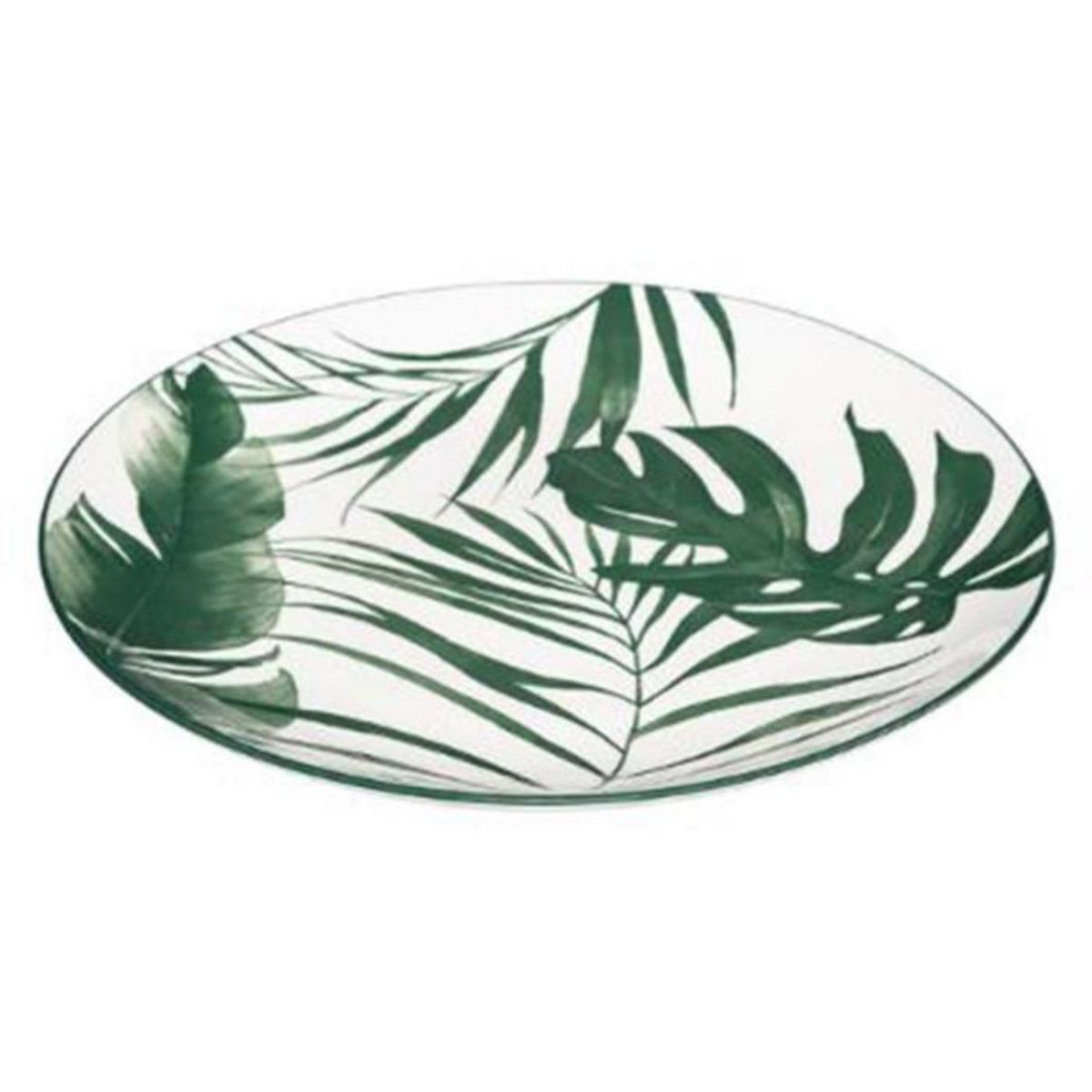 SECRET DE GOURMET Lot de 6 Assiettes Plates  Palme  26cm Vert