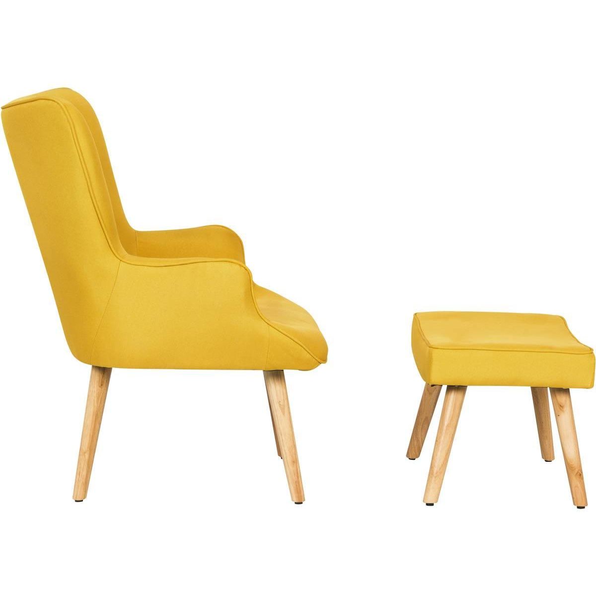 Habitat et Jardin Fauteuil style scandinave en tissu  Odense  - 1 place - Jaune