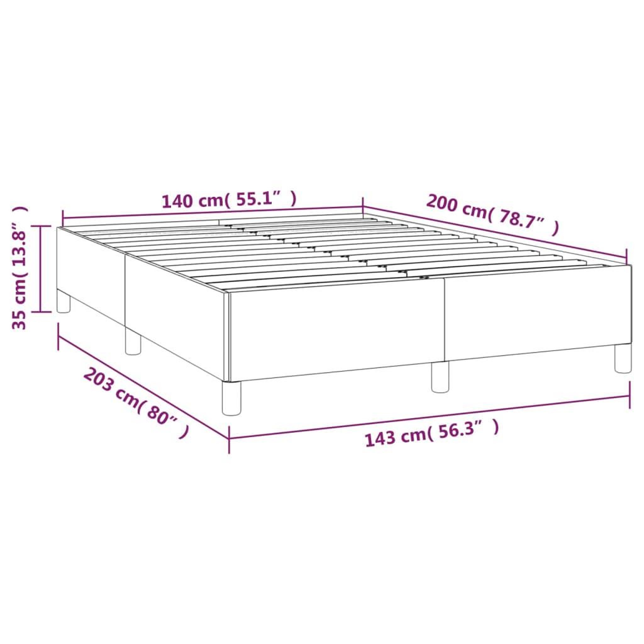 Voir la diapositive 6 : VIDAXL Sommier a lattes de lit avec matelas Creme 140x200 cm Tissu