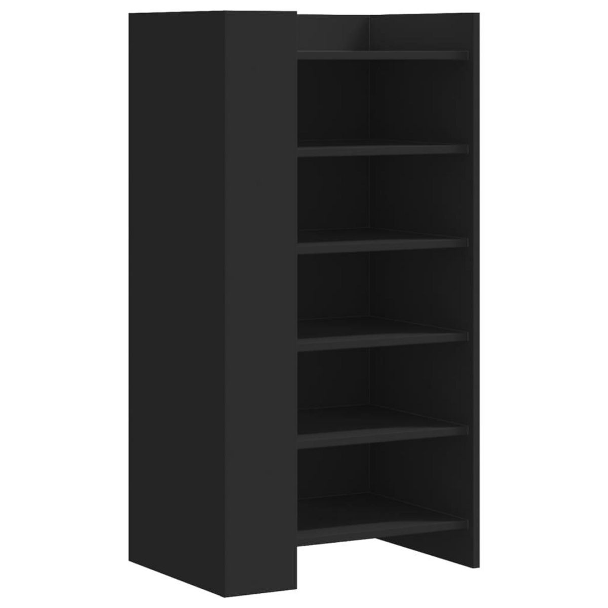 VIDAXL Armoire a chaussures noir 52x37,5x100 cm bois d'ingenierie