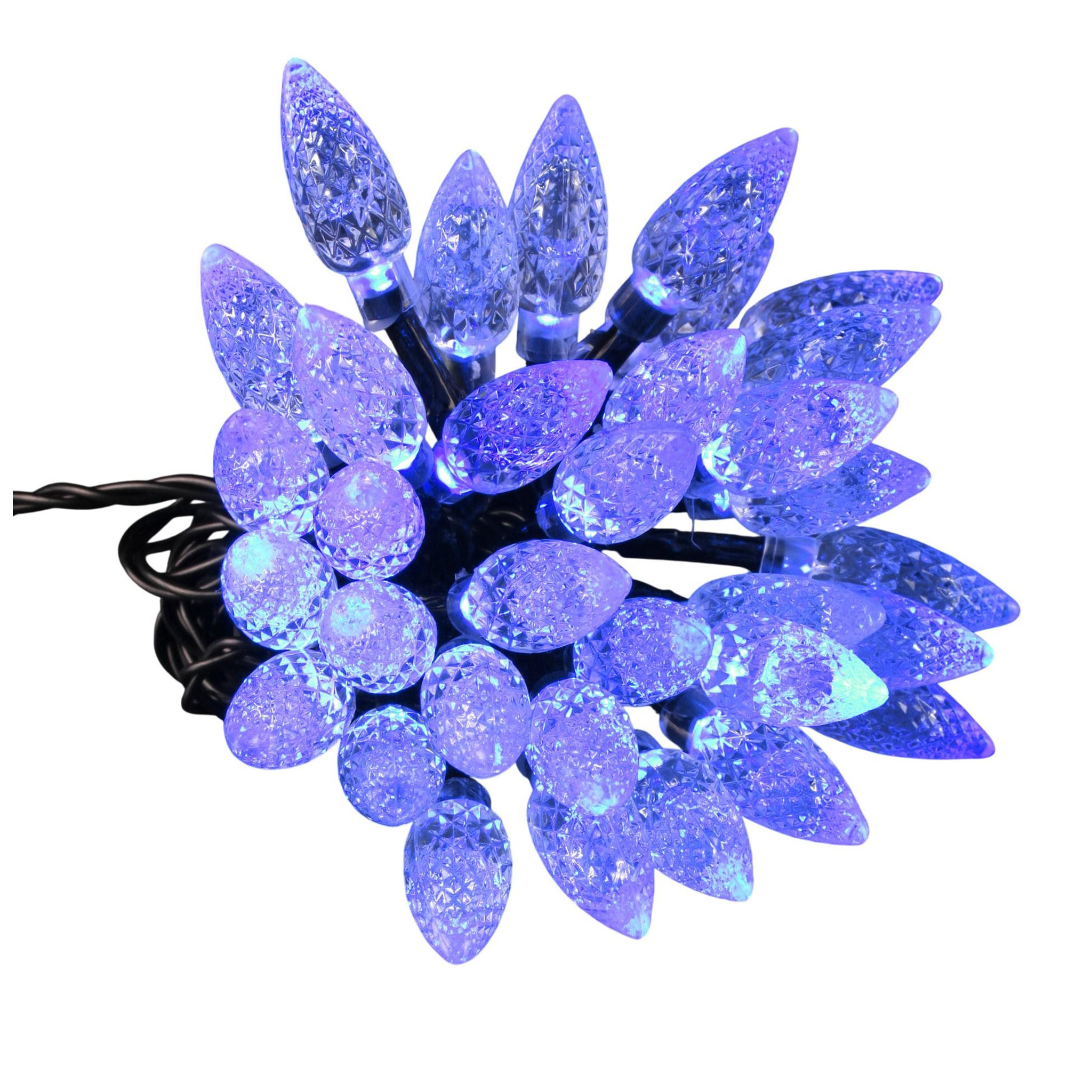 Eden Guirlande pomme de pin 60 led bleu 5 m 8 fonctions