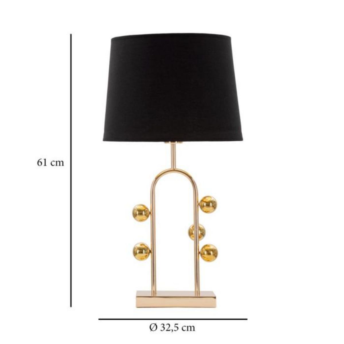 Paris Prix Lampe à Poser en Métal  Bubble  61cm Or & Noir