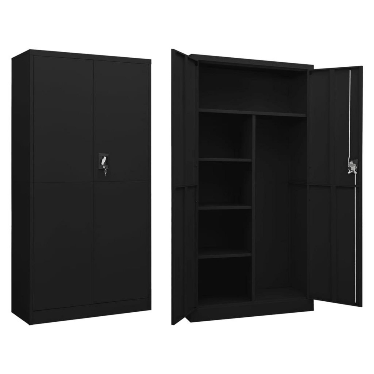VIDAXL Armoire a casiers Noir 90x40x180 cm Acier