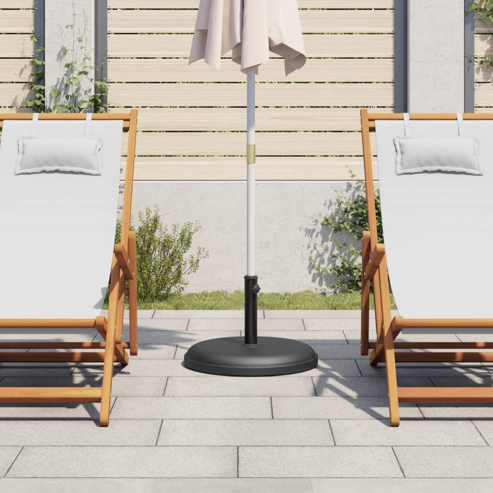 Voir la diapositive 3 : VIDAXL Base de parasol pour mats Ø32/35/38 mm 25 kg rond